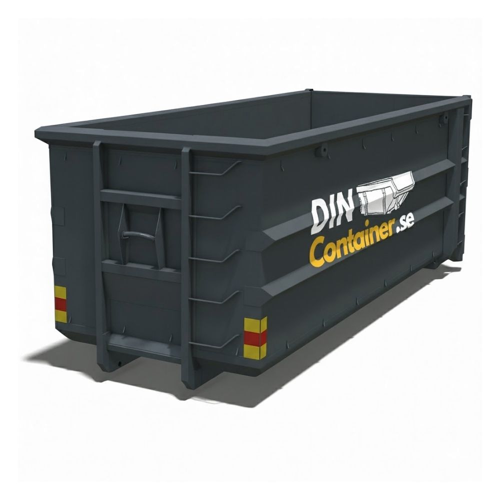 Grå öppen Lastväxlarcontainer 30 m³ – Vår största container för volymavfall. Hyr Sveriges största utbud från dinContainer.se.